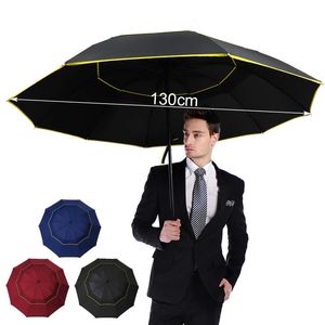 130cm Big Top Quality Umbrella Men Rain Woman Windproof Large Paraguas Male Women Sun 3 Floding Umbrella Outdoor Parapluie