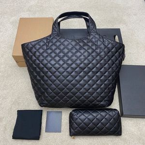 58x48x8cm Icare Maxi Tote Bags Genuine Leather Big Designer Luxurious Handbags Women Shopping Handbag Purse Womens Black Totes Bag