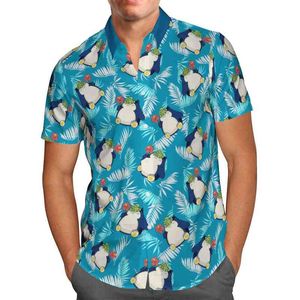 Harajuku Anime 3d Beach Hawaiian 2021 Summer camisa de manga curta Camisa de streetwear de tamanho grande 5xl camisa social quimise homme aw11 g220511