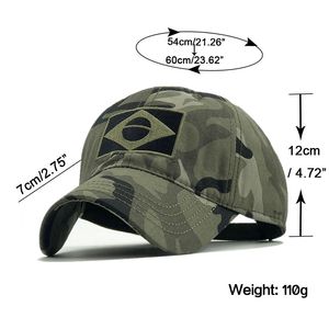 Mode Brasilien Flagg Baseball Caps Cool Mens Camouflage Flags Ebroidery Army Cap Women Outdoor Sun Hat 3 Färger