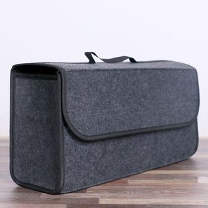 Bilarrangör 2022 Trunk Storage Box Bag Foldbar Soft Felt Auto Boot Travel Tools Stowing Tidying Container