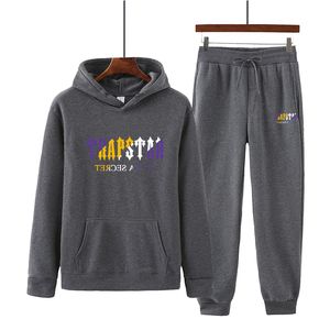 Wiosna jesień projektant dresy 2022 nowy marka TRAPSTAR drukowana odzież sportowa mężczyźni 15 kolorów ciepły zestaw dwuczęściowy luźna bluza z kapturem spodnie bluza z kapturem jogging