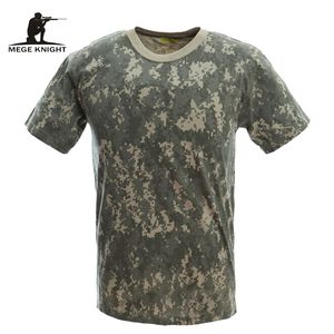 Mege Military Camouflage通気性戦闘Tシャツ、男性サマーコットンTシャツ、アーミーカモキャンプTシャツ220505