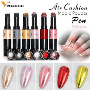 NXY Nagelgel, magischer Puder, Stift, Kissen, Kunstlack, Spiegeleffekt, Glitzer, schnelles Design, Maniküre, Make-up, holografisch, Chrom, 0328