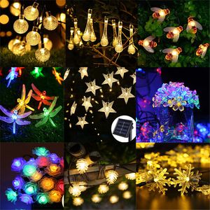 LED solar lamp string outdoor waterproof string courtyard garden decorative color lights Christmas festival hanging light