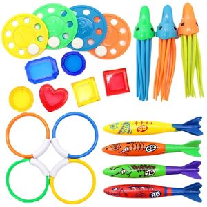 Kids Diving Toys Set 1 Funny Game Shark Rocket Throwing for Children Summer Games Swimming Pool Accessories 220715