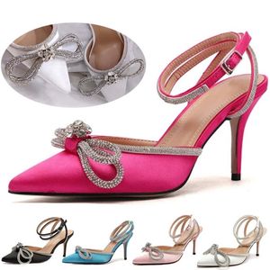 High-Heels-Schuhe für Damen, Sommer-Knöchelriemen, rote Unterteile, Satin-Platt-Damenmode 220721