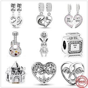 925 Silver Fit Pandora Stitch Stitch Nowy uśmiech twarz Rabbit Life Tree Tree Faily Friends Bransoletka Bransoletka Kulki Dangle DIY Akcesoria biżuterii