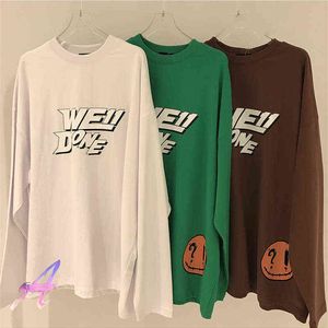 We11Done Sweatshirts 22SS Simple Hem Round Neck Pullover Casual Loose Welldone Long-Sleeved T-Shirt T220808