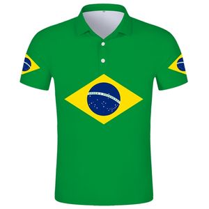 Brazil Polo Shirt Free Custom Name Bra Country Polo Shirt Portugal Br Flag Portuguese Print Po Brasil Federativa Diy Clothes 220702