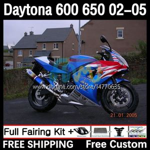 Daytona650 Daytona600 2002-2005 차체 7dh.212 Daytona 650 600 CC 600cc 650cc 02 03 04 05 Daytona 600 2002 2003 2004 2005 2005 ABS 페어링 키트 라이트 블루