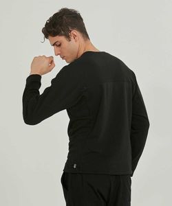 Topy męskie Stroje do jogi Francuska frotte Luźna koszulka z długim rękawem Sport Fitness Oddychająca szybkoschnąca koszula