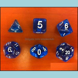 Jogos de esportes de lazer de gambing ao ar livre transparente dados de dados poliédricos de crystal party rpg game entretenimento 1pcs * d4/6/8/8/12/20 go