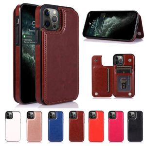 فتحات فتحة فتحات بطاقة Slim Luxury Leather Leather For iPhone 13 Pro Max 15 14 12 11 XR XS X 8 7 Plus Flip Stand Cover Funda