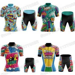 2021 Women Explosive Comics Cycling Jersey Sets Ladies Cycling Clothing Road Bike Shirts Suit Bicycle Pants Ropa Ciclismo Maillot
