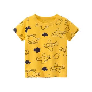 T-shirts 2-8T Boys T Shirt Summer Top Cotton Tee Airplane Print Tshirt Toddler Kid Clothes Short Sleeve Cute Sweet Children OutfitT-shirts
