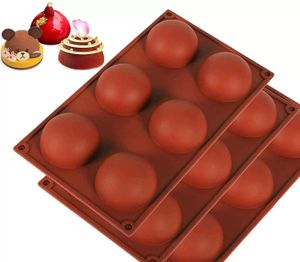 6 grands gâteaux demi-ronds en dés de gelée boule de chocolat cuisine moules de cuisson fournitures gâteau de riz dessert moule en silicone