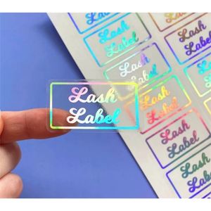 Personalized Clear Eyelash Lipgloss Labels Custom Transparent Lash Packaging Stickers Wedding Holographic Silver Gold Foil 220712