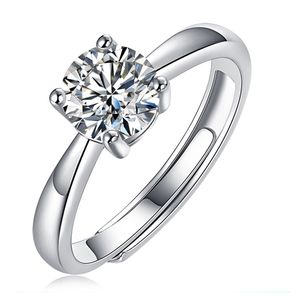 Anello Eternity Moissanite Fede nuziale da un carato da donna Confezione regalo in argento sterling 925 con gioielli