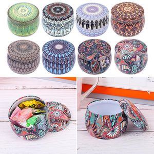 Storage Bottles & Jars European Vintage Flower Printed Mini Metal Tin Wax Making Candle Container Small Jewelry Candy Pot Party SupplyStorag