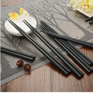 200 paia/lotto Bacchette Sushi Hashi giapponesi Bastoni lunghi in lega Cucina domestica Anti resiable Nero Chop Sticks