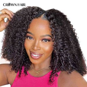 V Part Wig Human Hair Full Machine No Leave Out Brasilian Kinky Curly Wigs For Women Deep Wave Jerry Glueless 220707