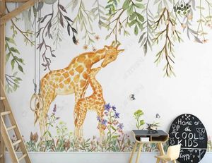 3D Papel de parede Flores e plantas românticas] do quarto da infantil quarto de parede de parede de parede de casas design de parede de fotos de parede