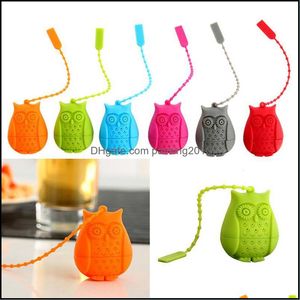 Tea Strainers Teaware Kitchen Dining Bar Home Garden Ll Owl Loose Bag Holder Shaped Leaf Infuser Sile Cartoon Str Dheba