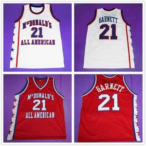 Nikivip All Retro American Kevin Garnett #21 Retro Basketball Jersey Men's Szygowane niestandardowe numer