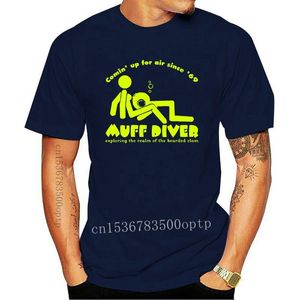 Camisetas masculinas muff mergulhador castidor comedor engraçado sexual insinuação de piada de festa camiseta