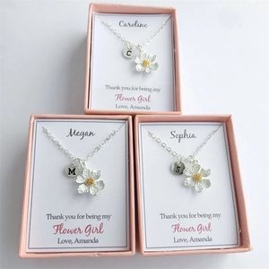 personalizza il nome di qualsiasi citazione sarai la mia collana iniziale personalizza i braccialetti dei regali della ragazza di fiore di nozze 220704