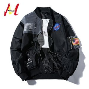 ManValue Populära vår- och hösten Outwear Hip Hop College Coats Fashion Uniform Men's and Women's MA1 Pilot Suits Thin Jackets T200502