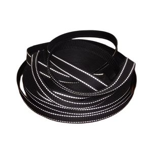 2cm Sygnał Traffic Zagęścić Black Pet Offlect Webbing Dog Collar Podwójne Linie Odblaskowe Niciane Taśma Imitacyjna Nylon Pas