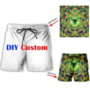 3D Baskı DIY Özel Tasarım Erkekleri Baskılı Gündelik Plaj Şortları Kişiselleştirilmiş Özelleştirilmiş Pantolon Moda Pantolon Damla 220706