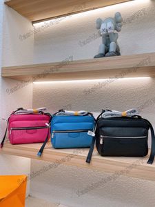 OUTDOOR Messenger Bag Mens Monograms Distinctive Taiga Leather Shoulder Bag Designer Luxury CrossBody Central Zipped Compartment with inside flat pocket