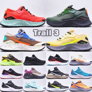 Top Pegasus Trail 3 GTX Laufschuhe für Herren Damen Trainer 3s Rugged Orange Celery Volt Black Bright Crimson Outdoor Sports Sneakers Größe 36-45