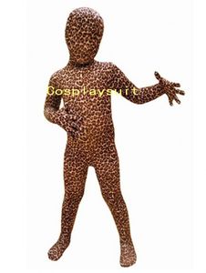 Costume di Halloween Cosplay Leopard kids Tuta intera zentai Unisex Lycar Spandex Zentai Suit Fancy Dress Catsuit