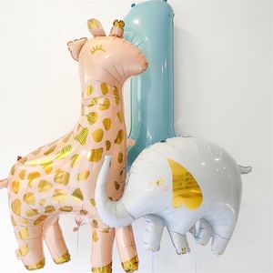 1 confezione di palloncini giraffa animale leopardo zebra elefante palloncini foil bambini giungla safari tema festa di compleanno baby shower palle 220527