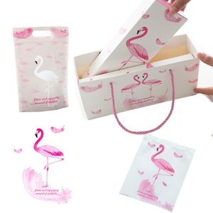 Present Wrap Cute High End Flamingo Candy Packaging Box Creative Tote Bag Self Adhesive Cake Cookie Wedding Nougat Boxesgift