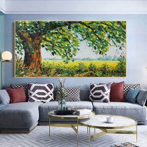 Tela Pittura Albero Campo Autunno Primavera Paesaggio Immagini Wall Art Per Soggiorno Modern Home Decor NO FRAME