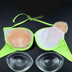 NXY Breast Pad Bikini Super Push Up Bra Pads 1 쌍 실리콘 S 인서트 유방 인핸서를 여성용으로 제거 할 수 있습니다 220610