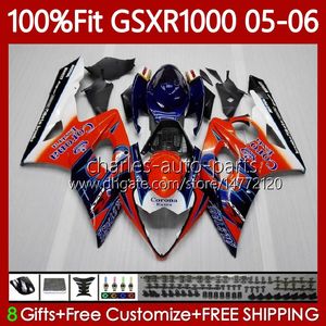 Инъекционные формы Bodys для Suzuki GSXR1000 GSXR 1000 CC Orange Blue K5 GSX-R1000 2005-2006 Кузов 122NO.24 1000CC GSXR-1000 05 06 GSX R1000 2005 2006 OEM обтекатель