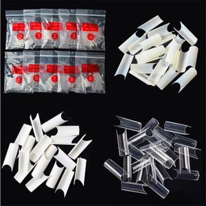 500pcs Straight Square Tips C Curve Half Cover False Nails French Acrylic Salon Art Gel UV Extension Fake Tip For DIY 220716