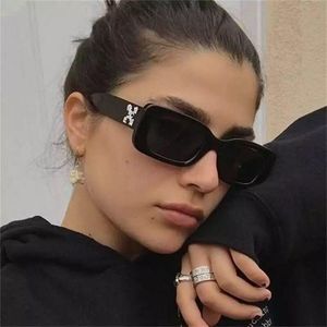 선글라스 작은 직사각형 여성 선글라스 브랜드 남성 음영 레트로 스퀘어 블랙 2022 럭셔리 화이트 장식 EyewearSunglasses