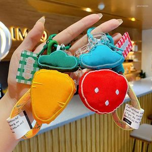 Keychains Fruit Key Chain Strawberry Carrot Rings Food Holder Fresh Fabric Keychain Jewelry Emel22