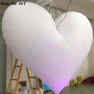 2022 Giant Inflatable White Heart With Lights Valentine's Day Gift For Outdoor Party Decoration Made By Ace Air Art