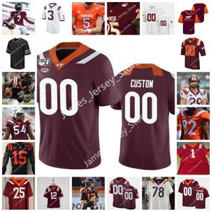 Virginia Tech Hokies Custom Stitched Football Jersey 82 James Mitchell 4 Quincy Patterson II 58 Nathan Proctor 44 Dylan Rivers 24 Terius Wheatley 11 Tre Turner Jersey