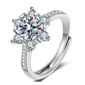 S925 Sterling Silver 1/2 karat D VVS Moissanite Ring med GRA Certificate Super Flash Wedding Party Woman Gift