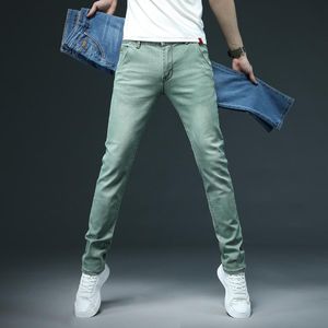 Jeans masculin Color Men Stretch Skinny Fashion Casual Slim Fit Denim Pantmand Male Bleu Bleu Black Khaki White Pantal
