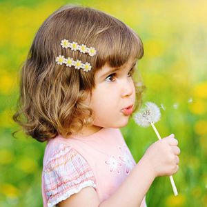 Daisy Flower Hair Clips новорожденные детские кружевные вышивка Bow